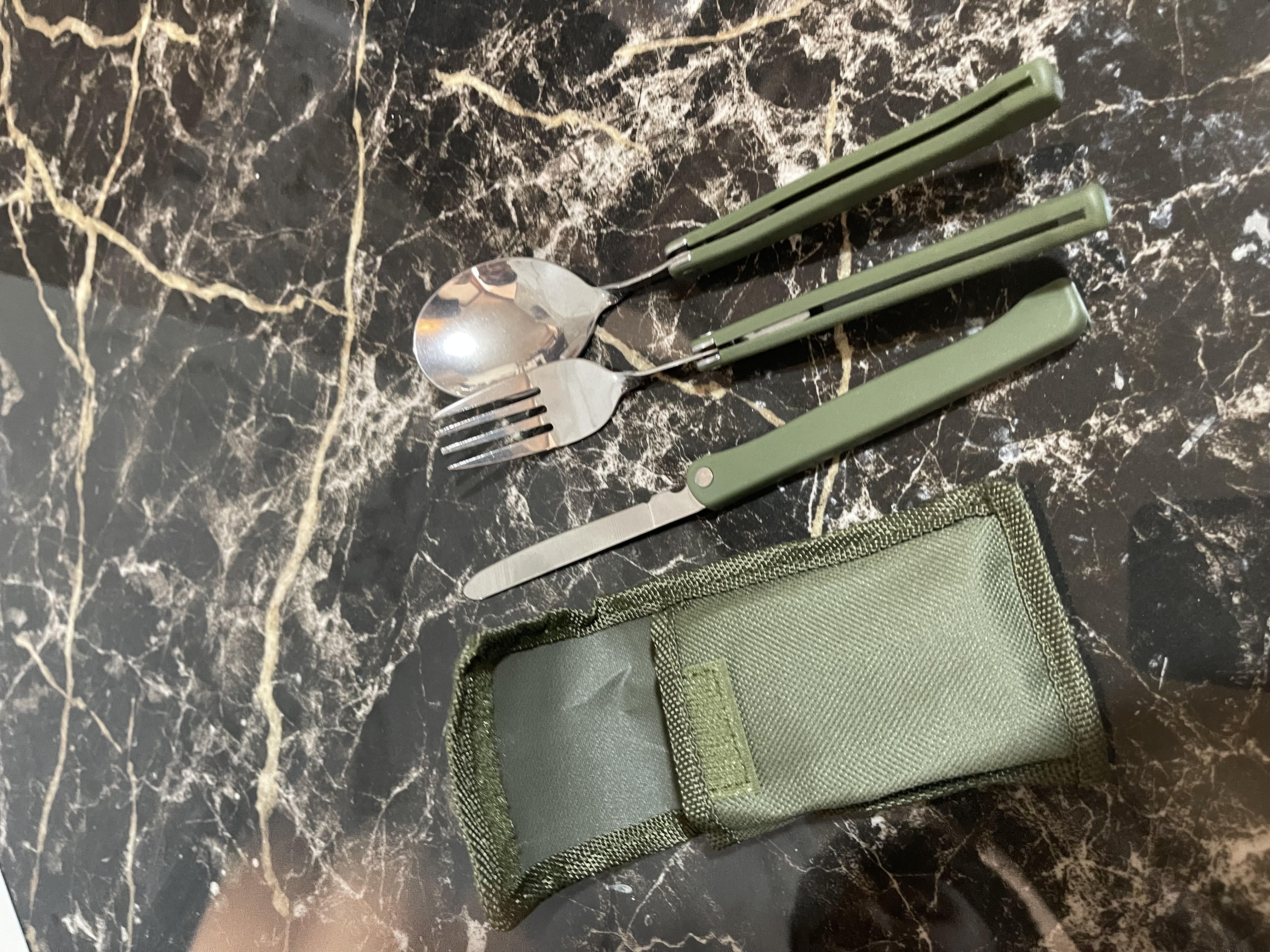 قاشق،چنگال ،چاقو کوهنوردی(کیف دار)